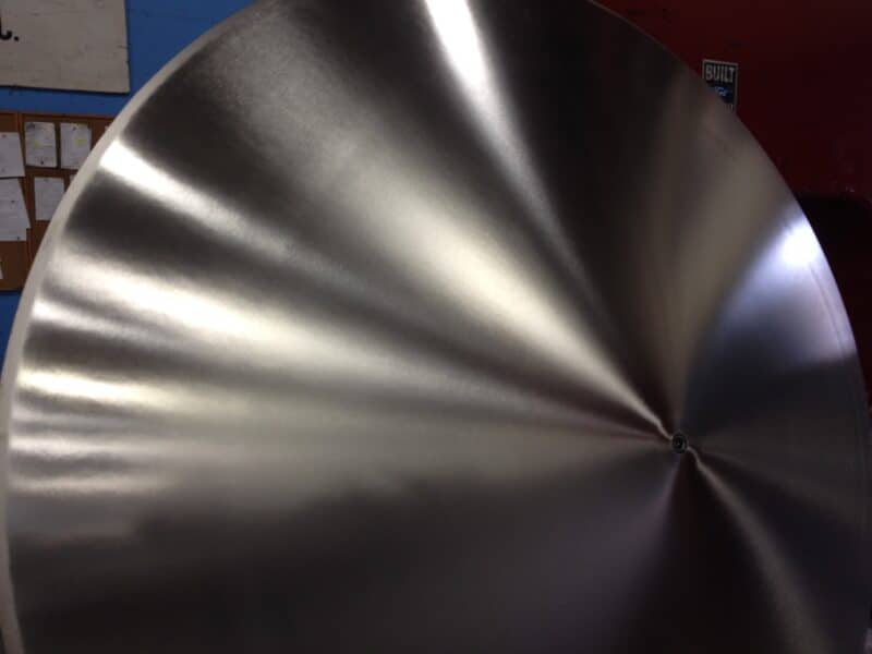 We cut through the mill plate finish to create a nice looking #4 finish on a plate head.