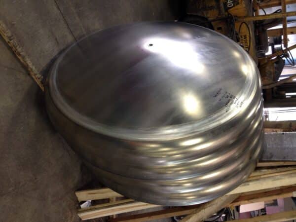 Custom ordered 1/2" aluminum tank heads 